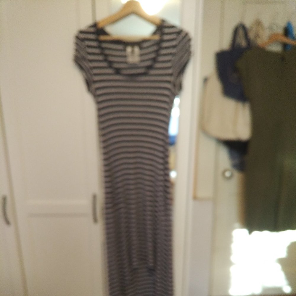 BCBM Maxaria striped dress fishtail hem